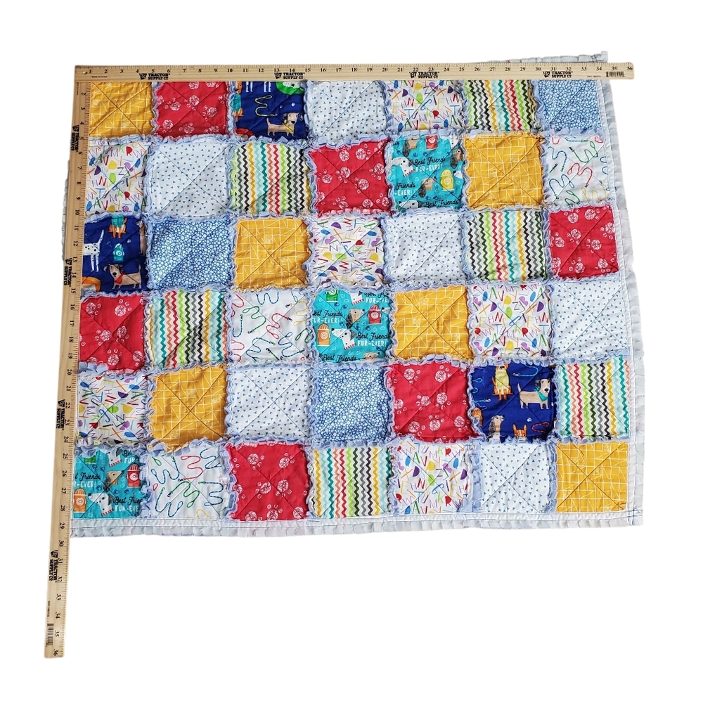 New Homemade Colorful Baby Rag Quilt - Picture 3 of 14